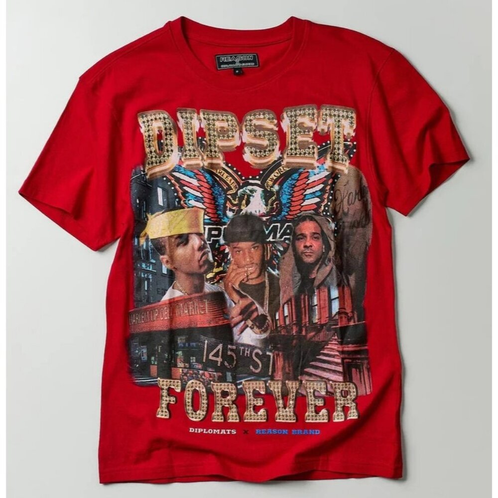Dipset Diplomats Forever T-Shirt Shirt Tee Red Cam'ron Jim Jones Men's